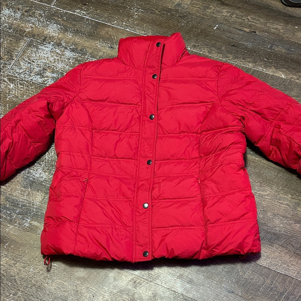 Lands' End Women’s Bold Red Snap/ Zip Winter Coat Size XL